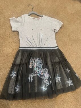 Monsoon Light Gray Girls Knit Top with Subtle Embellishment